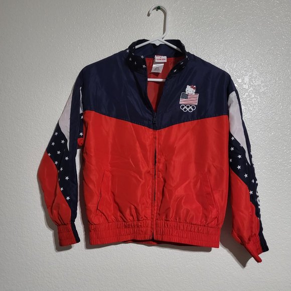 Sanrio Hello Kitty x Team USA Olympics Track Zip Up Girls Long Sleeves Jacket L - Picture 8 of 10